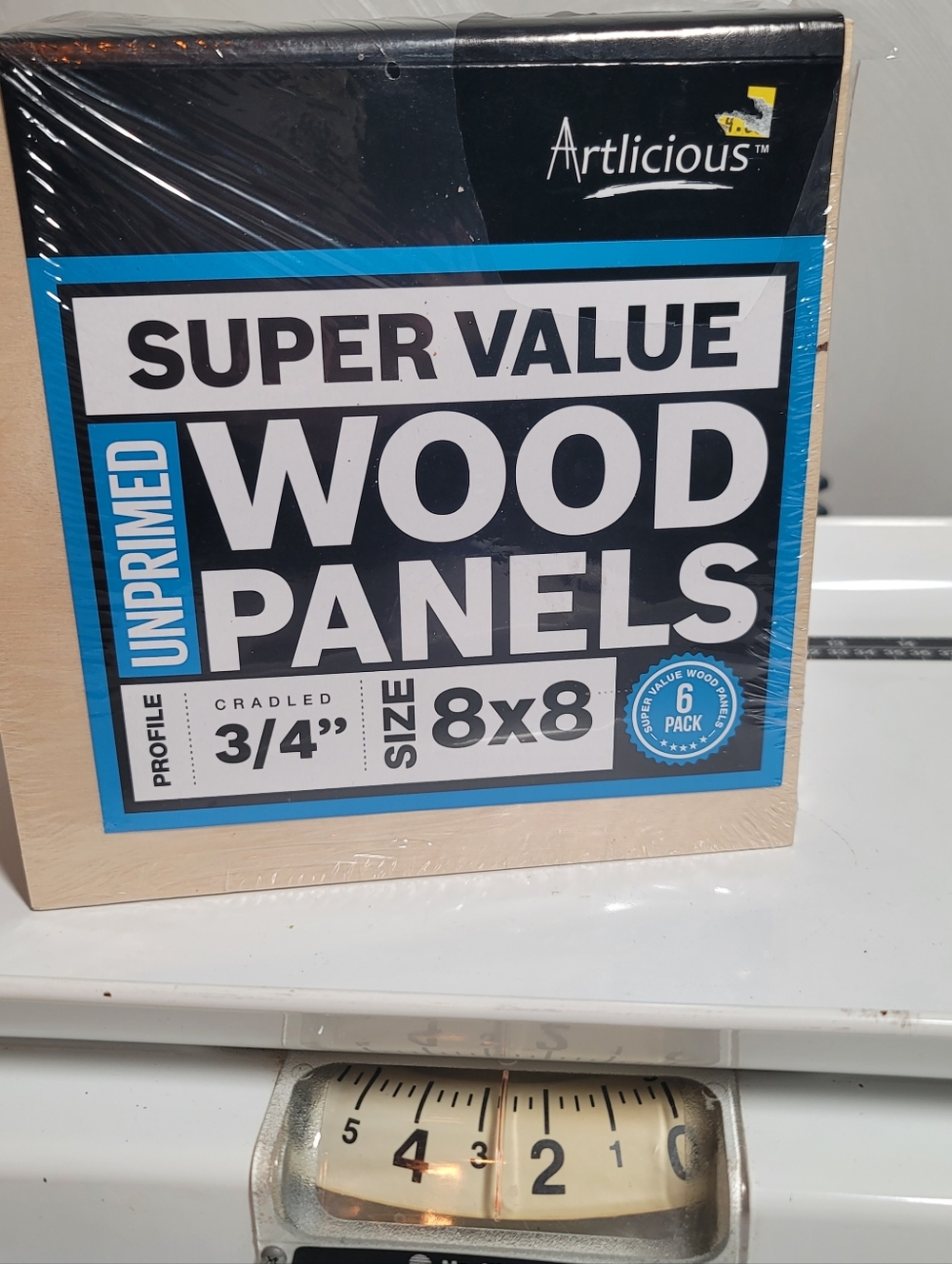 Artlicious Super Value Unprimed 3/4" Cradled Wood Panels 8x8 - 6 Pk.